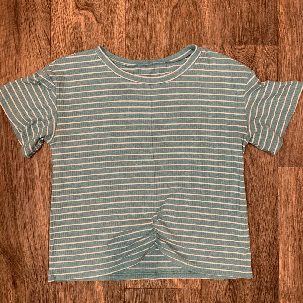 Stripped turquoise shirt